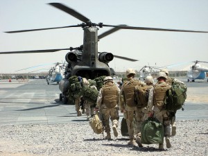 From US Navy - Seabees boarding military helicopter for transport to Afghanistan