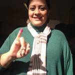 Gladys Haddad after voting in Egypt's Referendum 